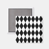 Aimant Arlequin motif, élégant design noir et blanc (Recto/Verso)