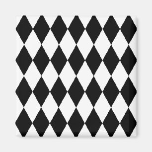 Aimant Arlequin motif, élégant design noir et blanc