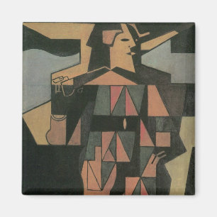 Aimant Arlequin par Juan Gris, Art Cubiste Vintage