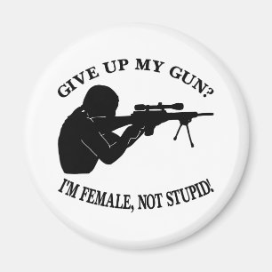 Aimant Arme-fille blanche pas Stupide