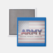 Aimant Armée "Soldat, Vétéran, Américain" (Recto/Verso)