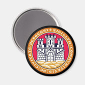 Aimant Armoiries de Bergen, Norvège (Recto/Verso)