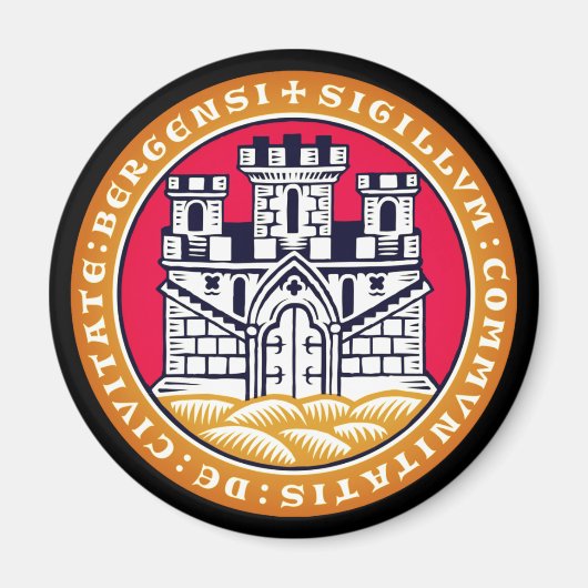 Aimant Armoiries de Bergen, Norvège (Devant)