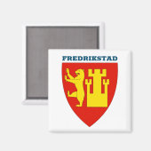 Aimant Armoiries de Fredrikstad, Norvège (Recto/Verso)