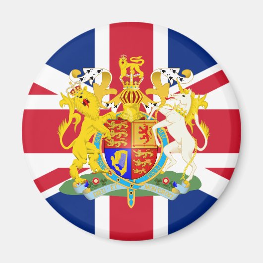 Aimant Armoiries et drapeau du Royaume-Uni (Devant)