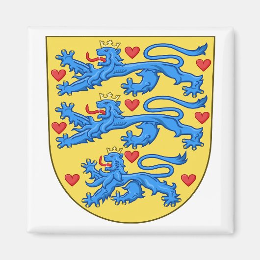 Aimant Armoiries nationales du Danemark (sans couronne) (Devant)