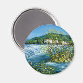 Aimant ARNO RIVER À ROVEZZANO Florence Paysage toscan (Recto/Verso)