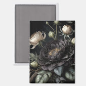 Aimant Arrangement gothique Rose Fleur noire (Recto/Verso)