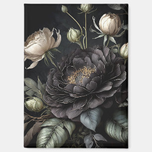Aimant Arrangement gothique Rose Fleur noire