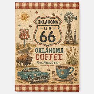 Aimant Arrêt café frigo Oklahoma Route 66