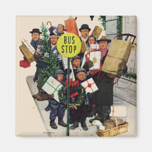 Aimant Arrêt d'autobus à Noël