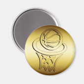 AIMANT ARRÊT DE BASKETBALL D'OR (Recto/Verso)