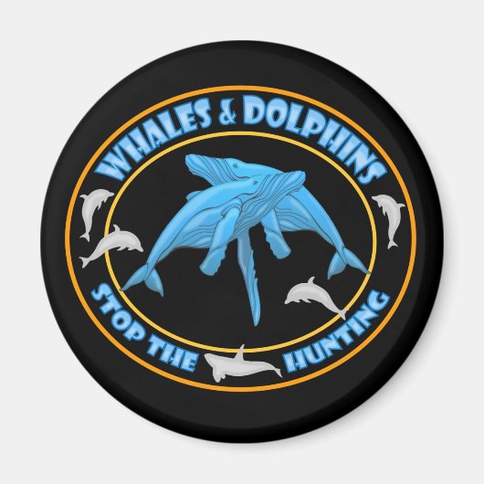Aimant Arrêter la chasse aux baleines (Devant)