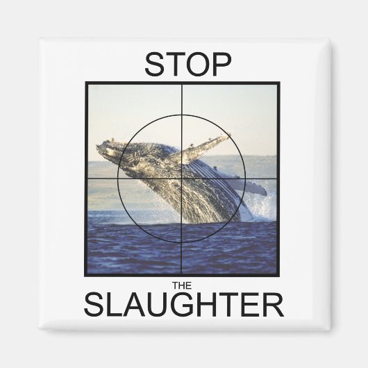 Aimant Arrêter l'abattage des baleines (Devant)