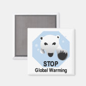 Aimant Arrêter l'aimant Réchauffement climatique (Recto/Verso)