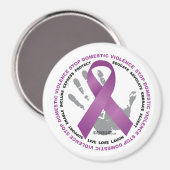 Aimant Arrêter le Ruban sur la violence domestique (Recto/Verso)