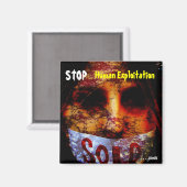 Aimant Arrêter l'exploitation humaine (Recto/Verso)