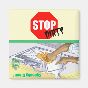 Aimant Arrêter Signer Nettoyer Indicateur Lave-vaisselle