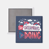 Aimant Arrêtez de rêver, commencez à faire bleu marine (Recto/Verso)