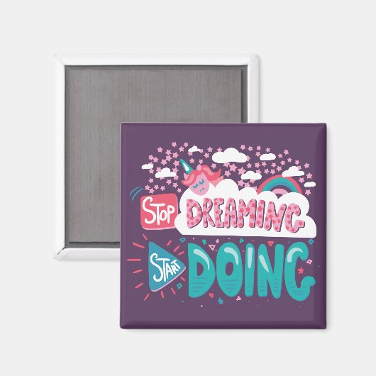 Aimant Arrêtez De Rêver, Commencez À Faire Violet (Recto/Verso)