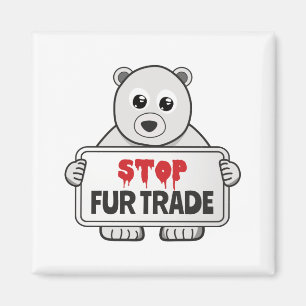 Aimant Arrêtez le commerce de la fourrure triste ours pol