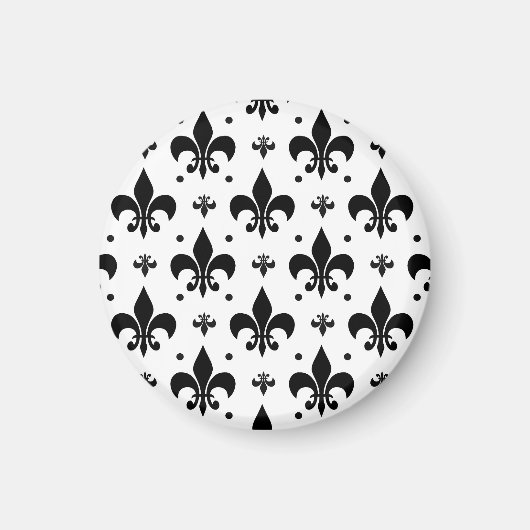 Aimant Arrière - plan blanc Fleur-de-lis Motif design (Devant)