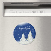 Aimant Arrière - plan Bleu Avec Arbre De Noël (In Situ (Lave-vaisselle))