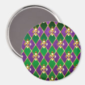 Aimant Arrière - plan de bijoux Mardi Gras (Recto/Verso)