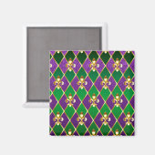 Aimant Arrière - plan de bijoux Mardi Gras (Recto/Verso)