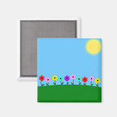 Aimant Arrière - plan des Daisies colorées (Recto/Verso)