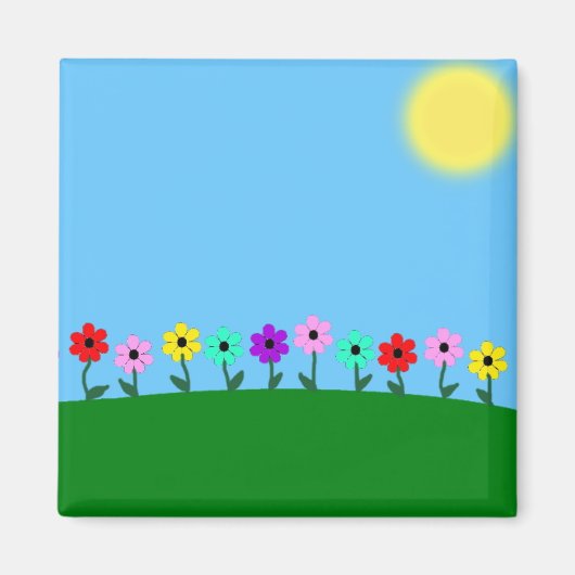 Aimant Arrière - plan des Daisies colorées (Devant)