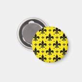 Aimant Arrière - plan Jaune Fleur-de-lis Motif Design (Recto/Verso)