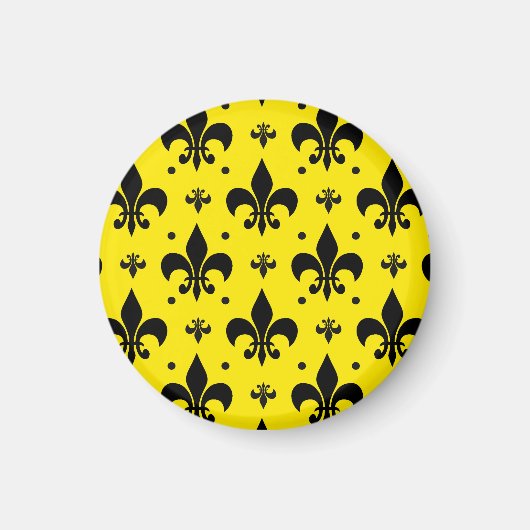 Aimant Arrière - plan Jaune Fleur-de-lis Motif Design (Devant)