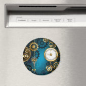 Aimant Arrière - plan turquoise à vapeur avec engrenages (In Situ (Lave-vaisselle))