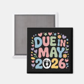 Aimant Arrivée mai 2026 Bébé à naître Maman Grossesse  (Recto/Verso)