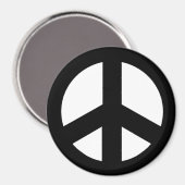 Aimant Arrondi de l'écran de la paix, noir sur blanc (Recto/Verso)