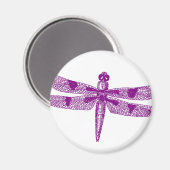 Aimant Arrondi graphique de libellules (Recto/Verso)