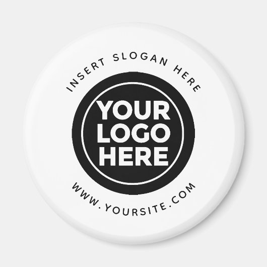 Aimant Arrondir le logo personnalisé de votre entreprise (Devant)