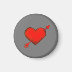 Aimant Arrow rouge cupidon sur le bouton gris magnétique