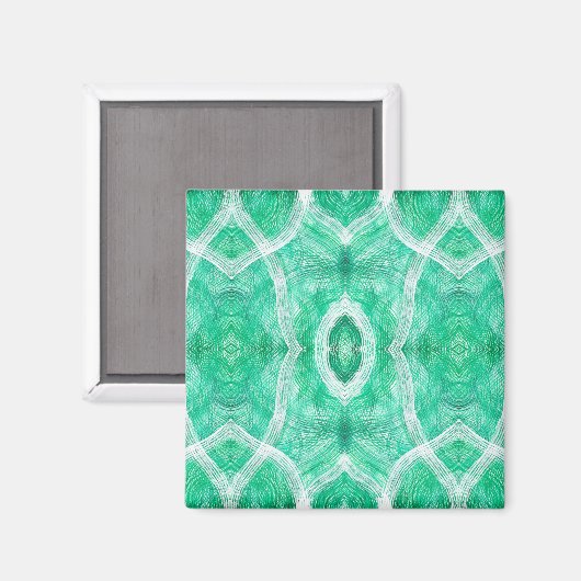 Aimant Art abstrait aquarelle vert lumière Push (Recto/Verso)