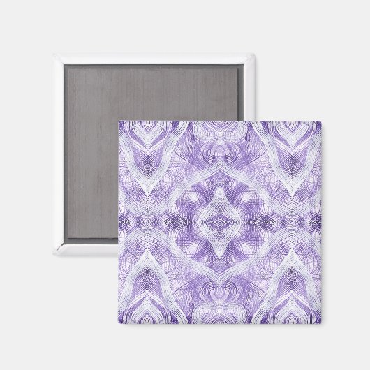 Aimant Art abstrait aquarelle violet clair ombre (Recto/Verso)