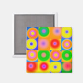 Aimant Art Abstrait coloré heureux (Recto/Verso)