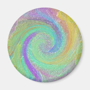 Aimant Art abstrait Cyclone Arc-en-ciel