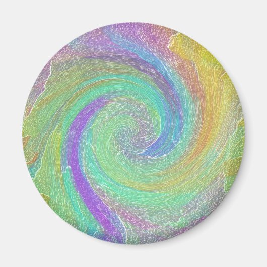Aimant Art abstrait Cyclone Arc-en-ciel (Devant)