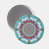 Aimant Art abstrait de mandala psychédélique rétro en fle (Recto/Verso)