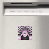 Aimant Art Abstrait moderne Fractal rose Gris noir (In Situ (Lave-vaisselle))
