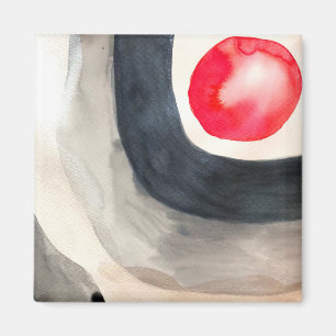 Aimant Art abstrait moderne gris et noir de soleil