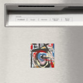 Aimant Art Abstrait Peint À La Main (In Situ (Lave-vaisselle))