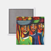 Aimant Art Africain Coloré Continent Stick Up (Recto/Verso)