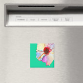 Aimant art aquarelle d'hibiscus d'été (In Situ (Lave-vaisselle))